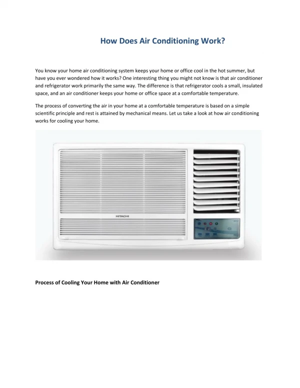 How Does Air Conditioning Work