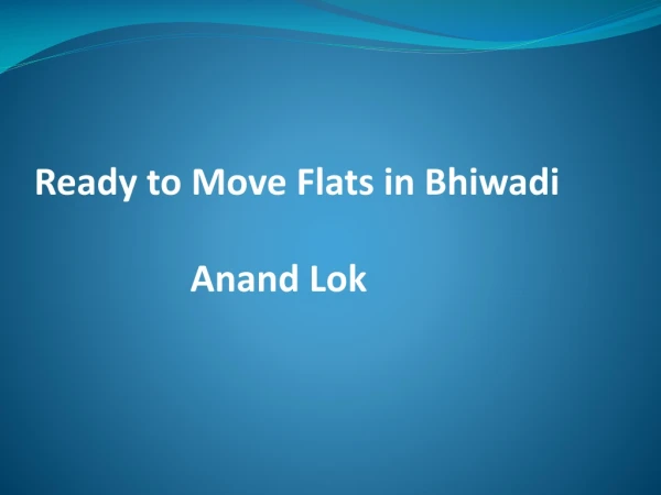 Ready to Move Flats in Bhiwadi