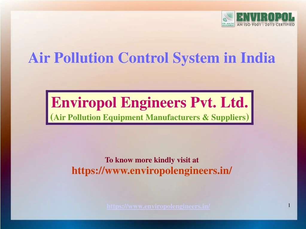 air pollution control system in india