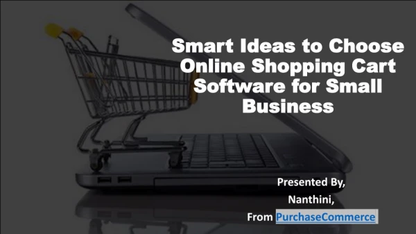 Smart Ideas to Choose Online Shopping Cart Software for Small Business