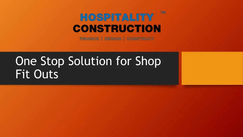 one stop solution for shop fit outs