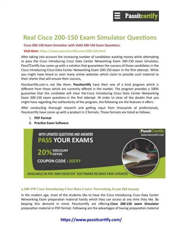 VCE Cisco CCNA Data Center 200-150 DCICN [2019] Exam Dumps - Secret To Pass