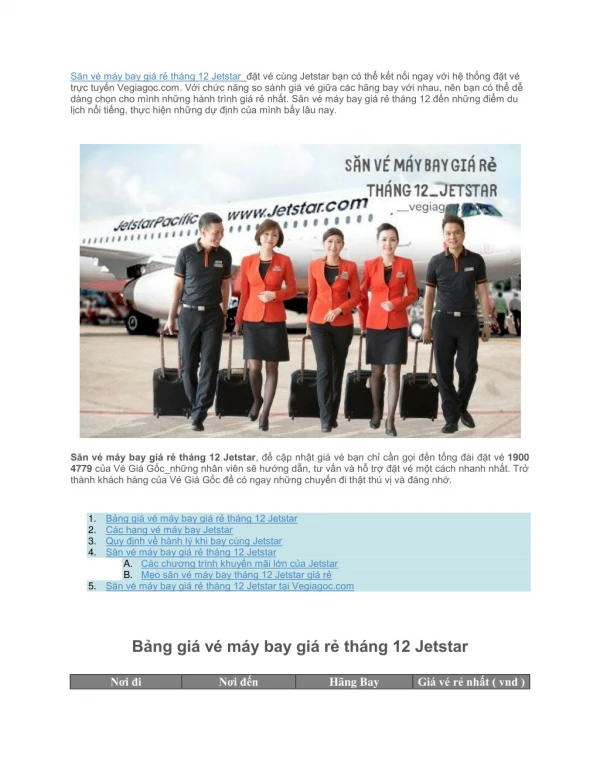 Săn Vé Máy Bay Giá Rẻ Tháng 12 Jetstar