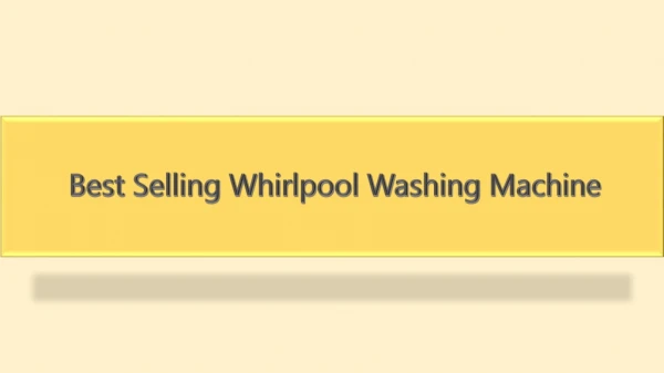 best selling whirlpool washing machine