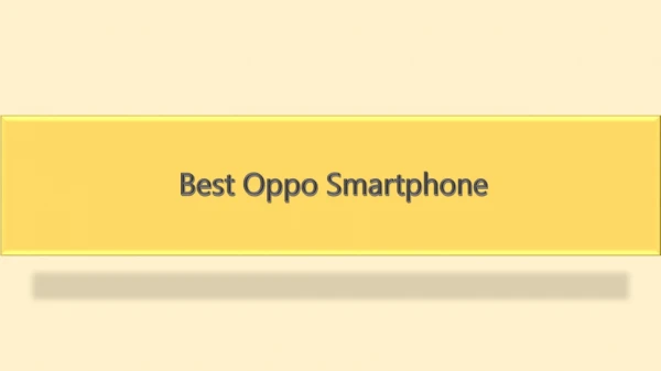 best oppo smartphone