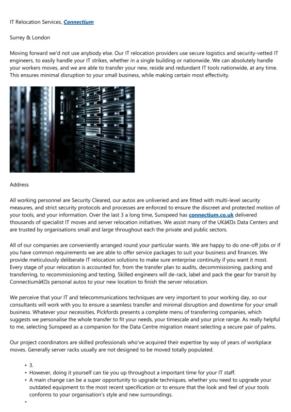 it relocation services connectium