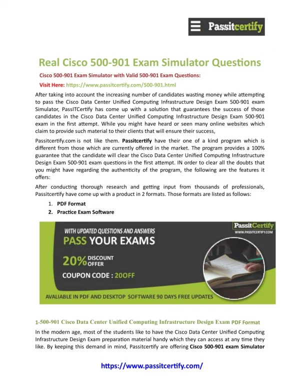 Cisco 500-901 [2019] Exam - Real Exam Dumps