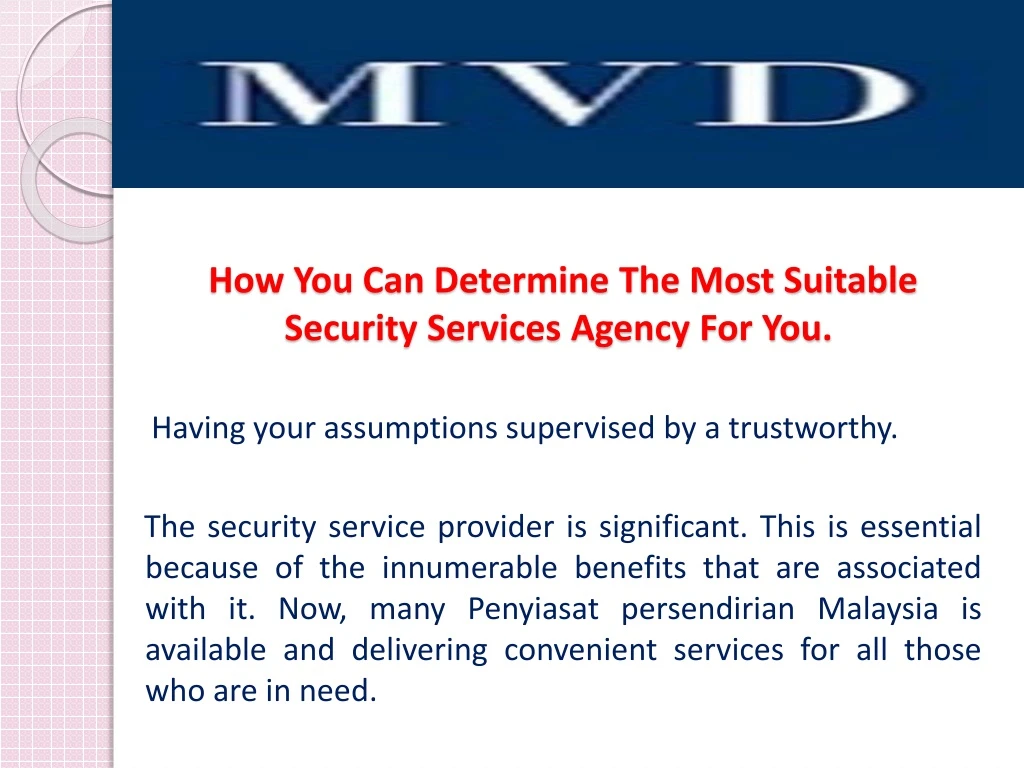 how you can determine the most suitable security services agency for you