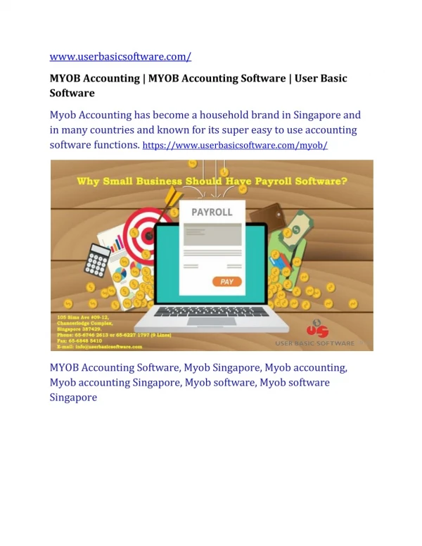 MYOB Accounting | MYOB Accounting Software | User Basic Software