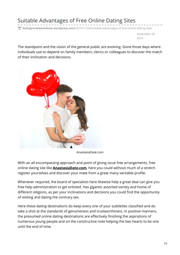 suitable advantages of free online dating sites