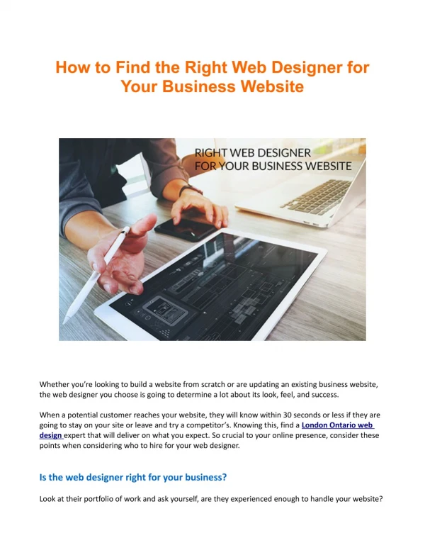 How to Find the Right Web Designer for Your Business Website