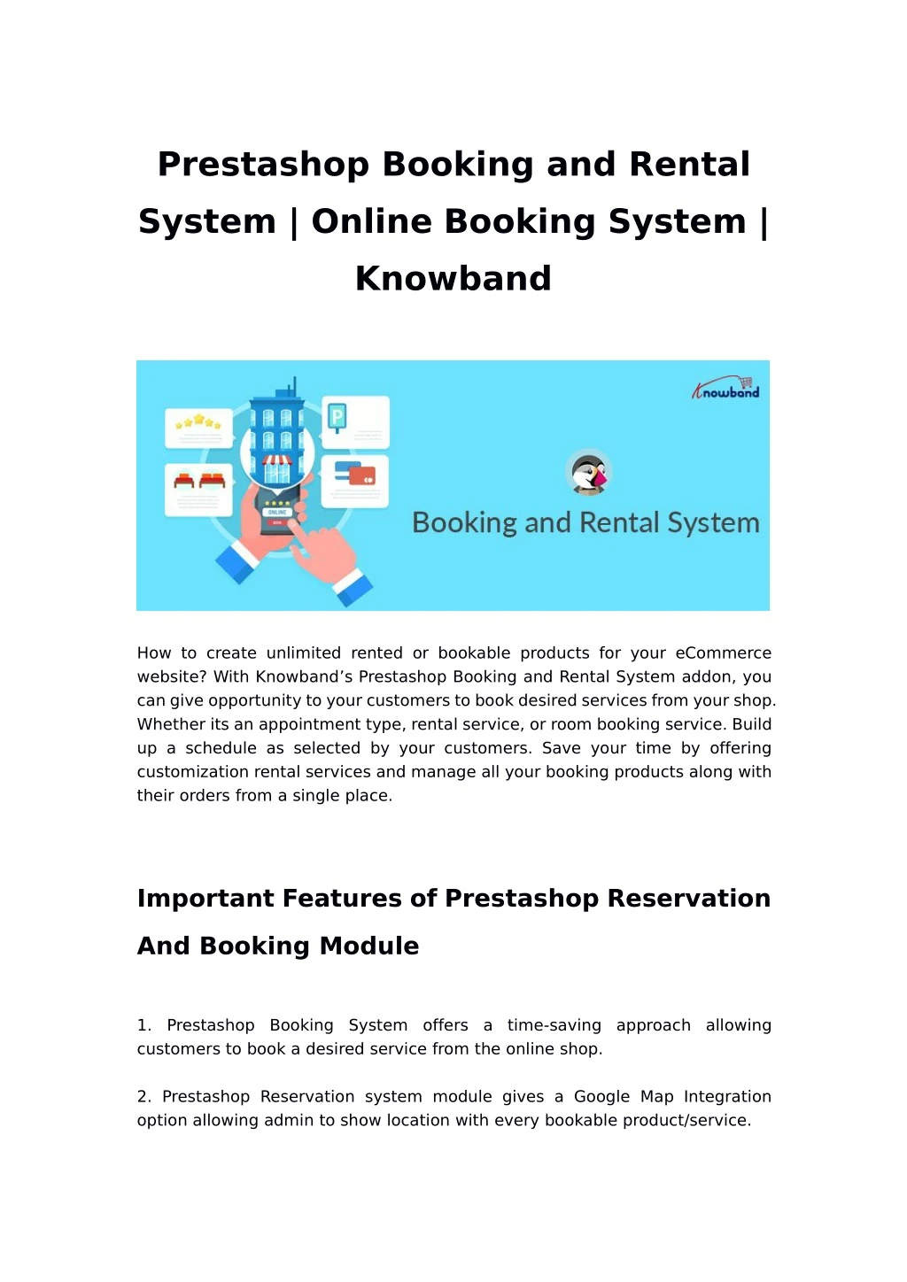 prestashop booking and rental