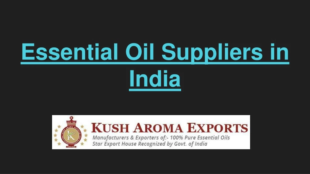 essential oil suppliers in india