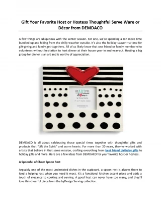 Gift Your Favorite Host or Hostess Thoughtful Serve Ware or Décor from DEMDACO - slide 1