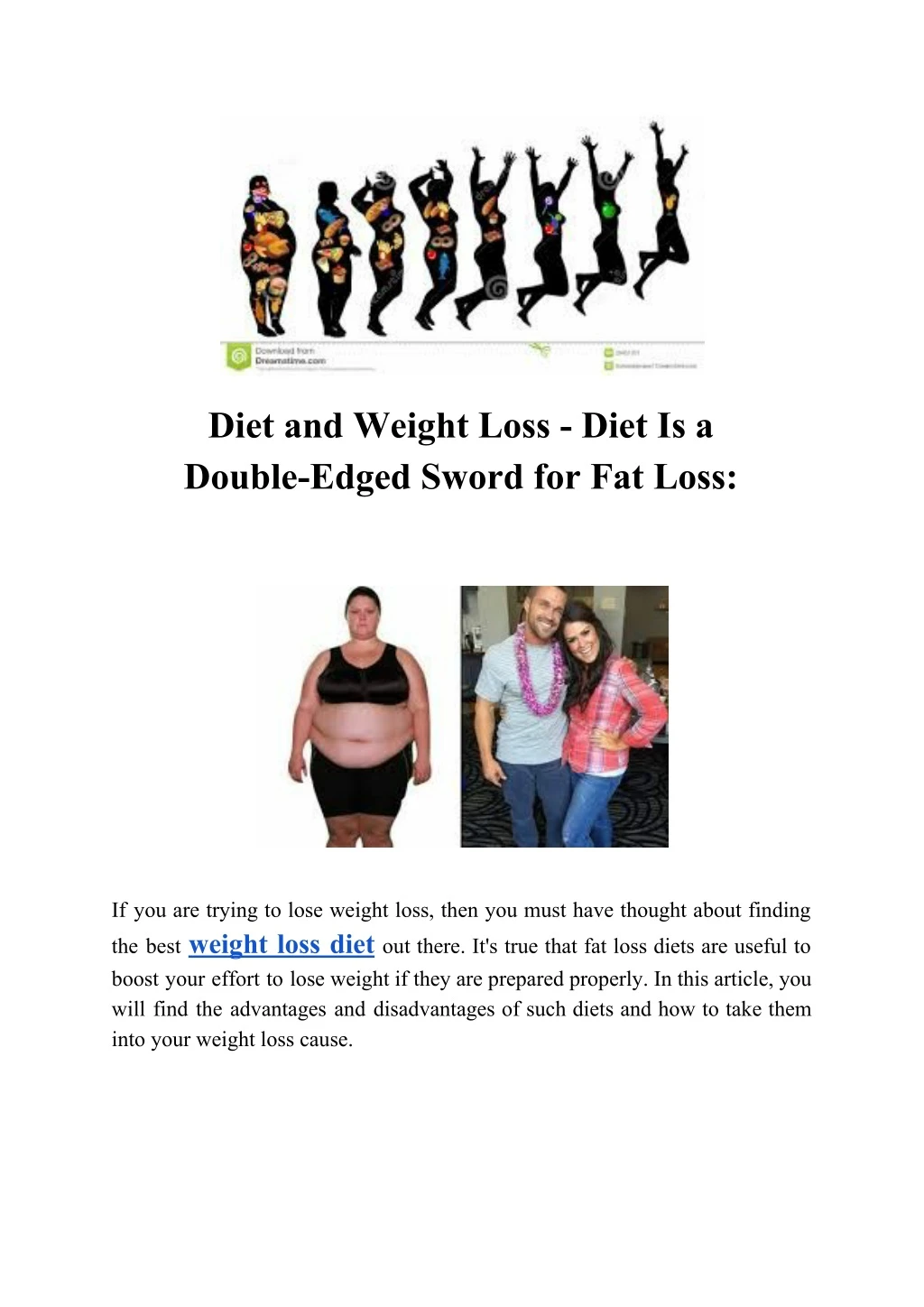 diet and weight loss diet is a double edged sword