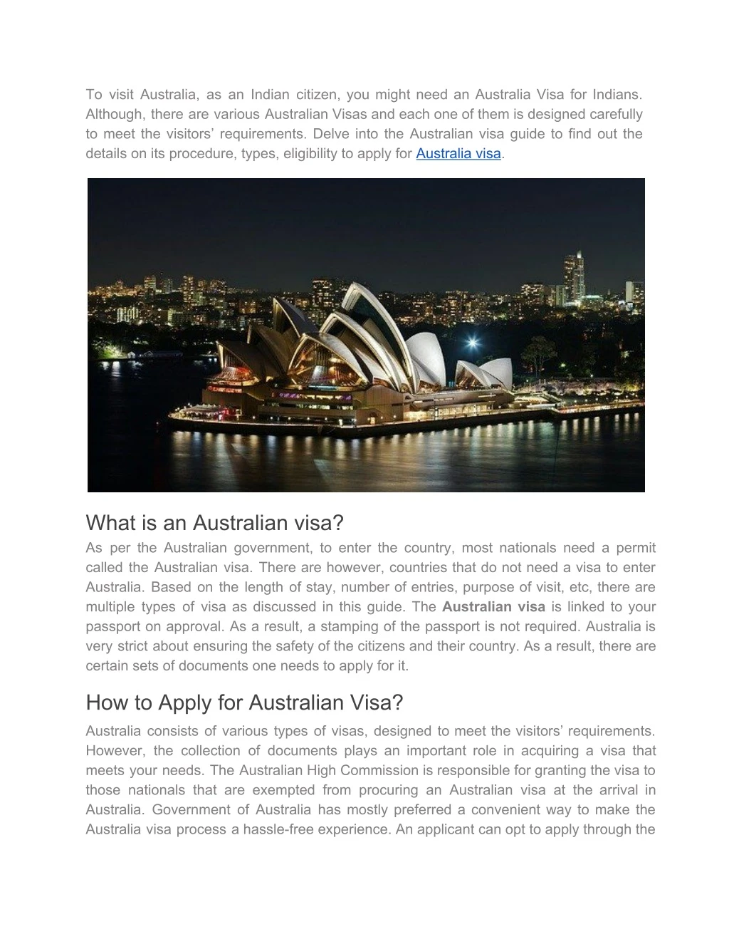 to visit australia as an indian citizen you might