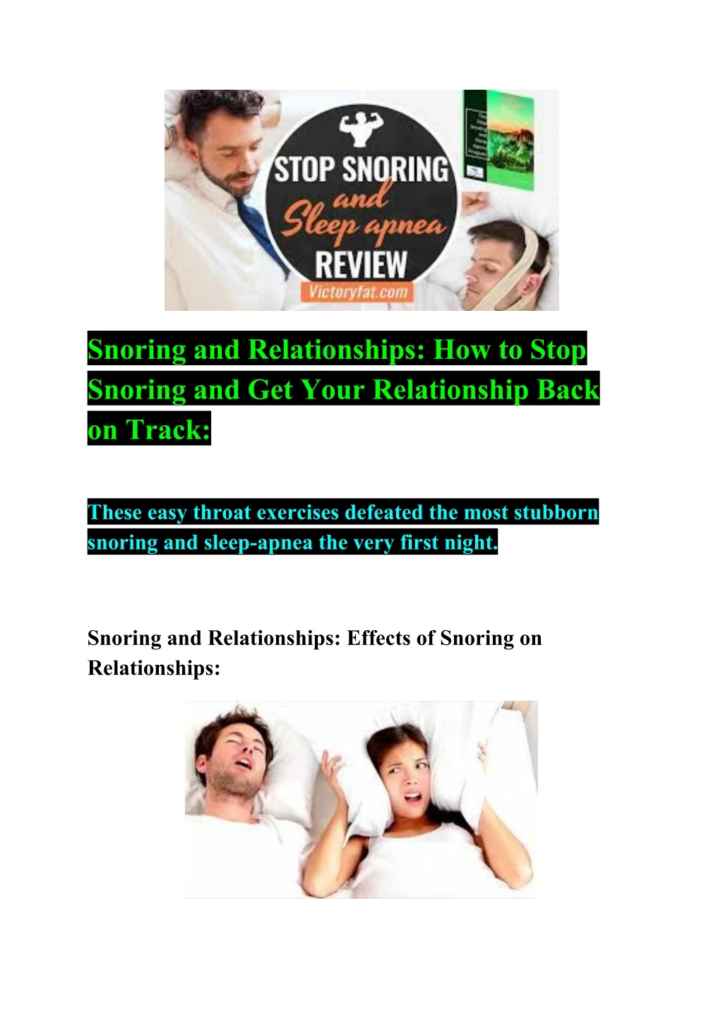 snoring and relationships how to stop snoring