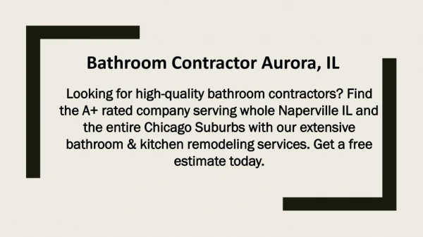 Bathroom Contractor Aurora, IL
