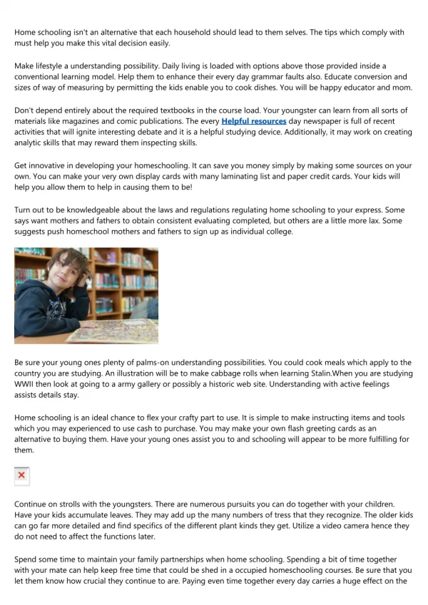 home schooling isn t an alternative that each