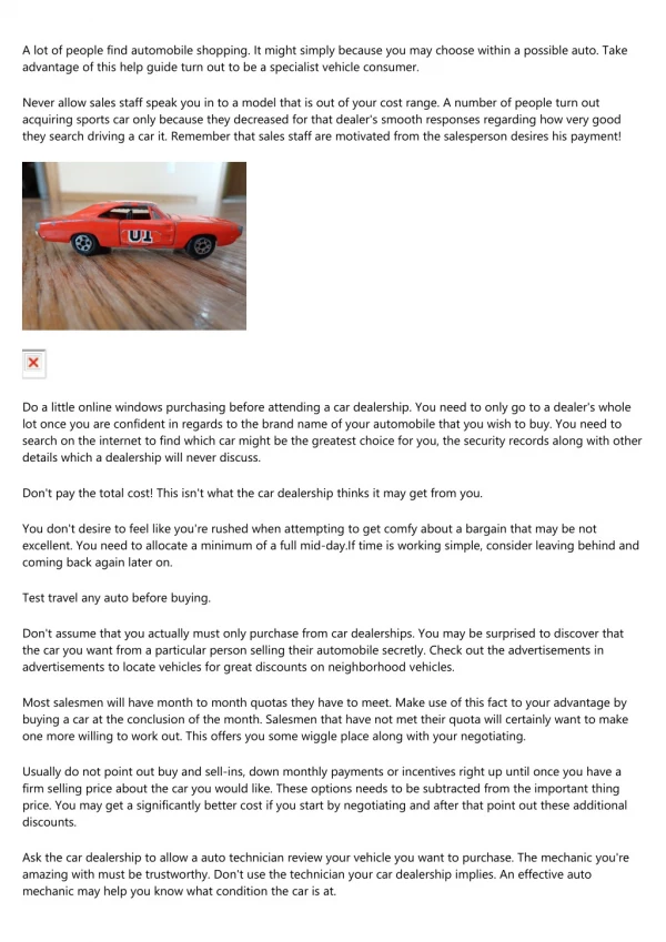 a lot of people find automobile shopping it might