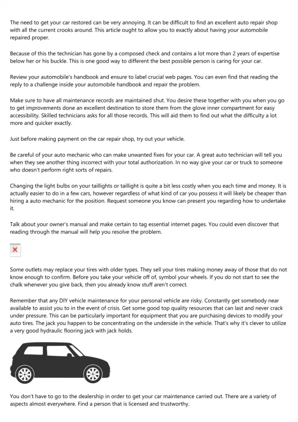 the need to get your car restored can be very
