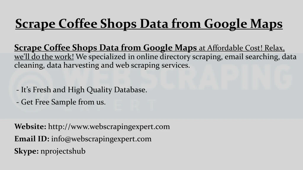 scrape coffee shops data from google maps