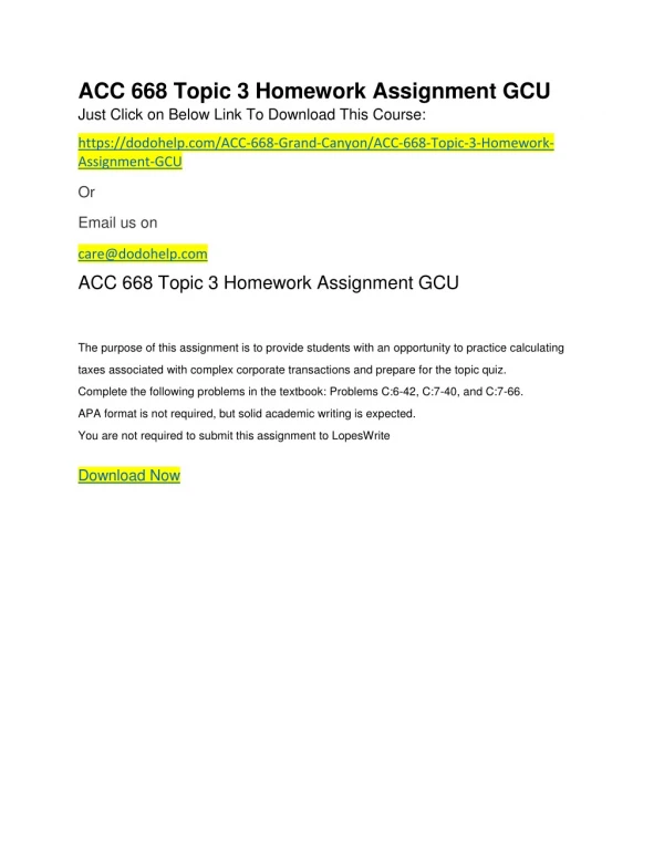 acc 668 topic 3 homework assignment gcu just
