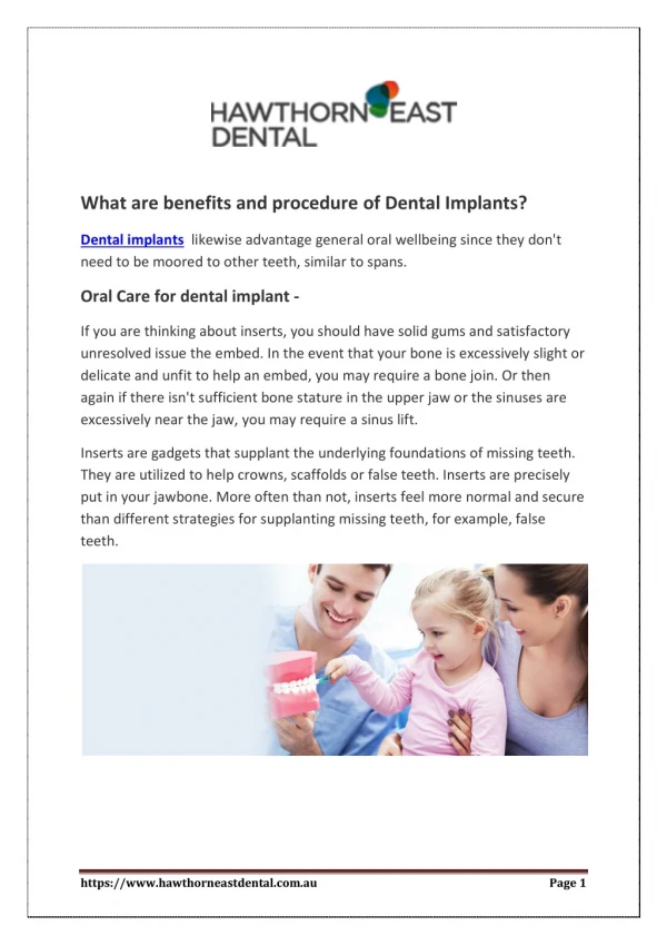 what are benefits and procedure of dental implants