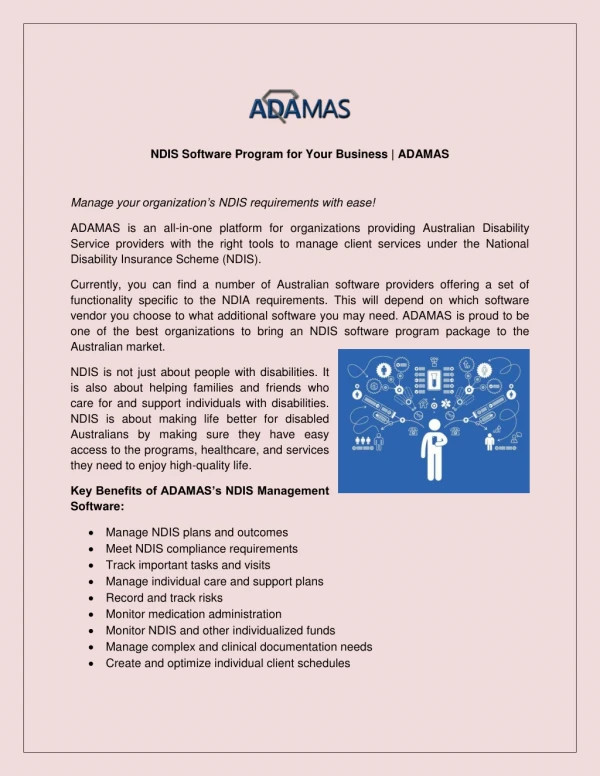 NDIS Software Program for Your Business | ADAMAS