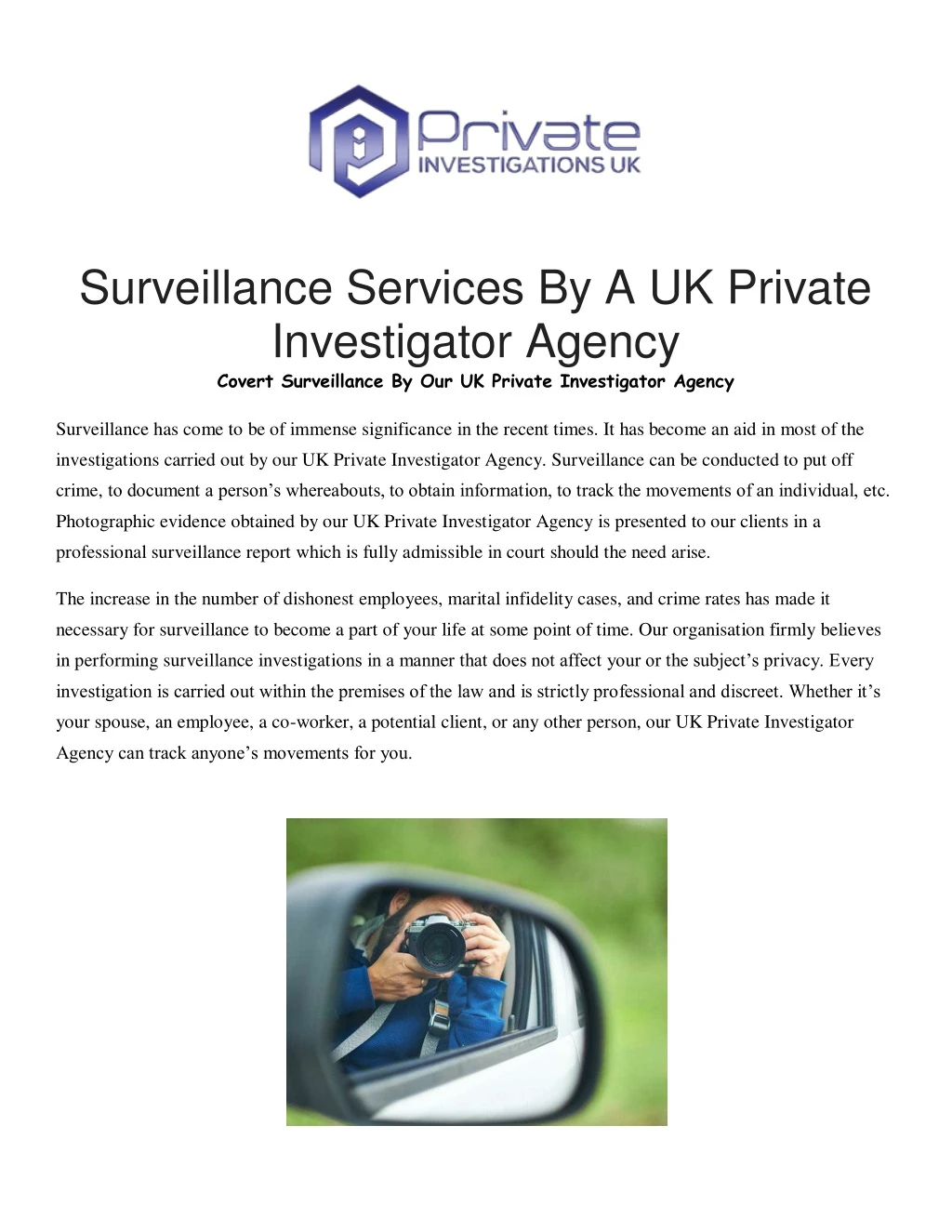 surveillance services by a uk private