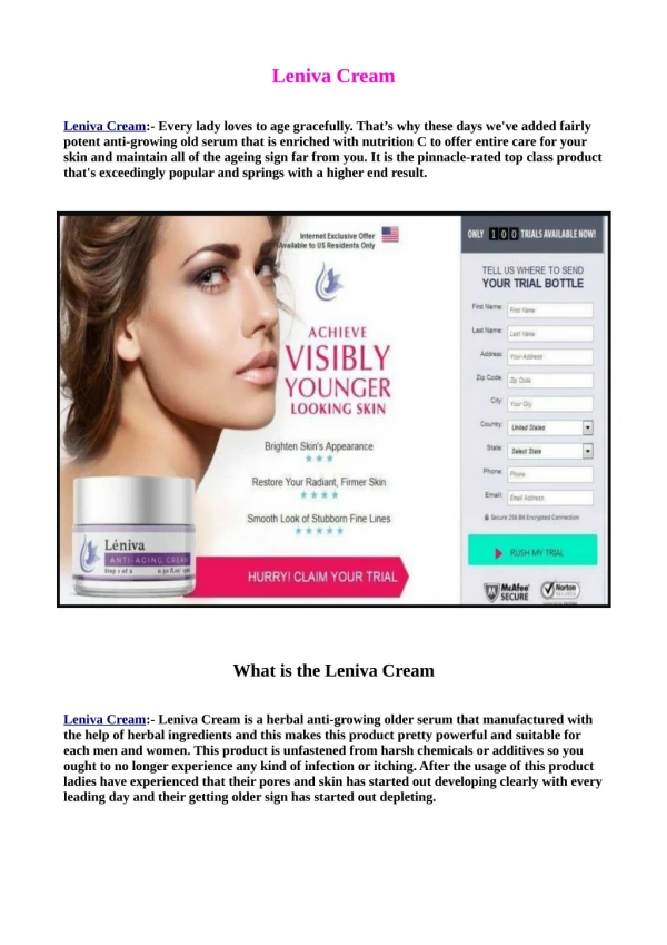 Don't Waste Time! Now Facts Until You Reach Your Leniva Cream