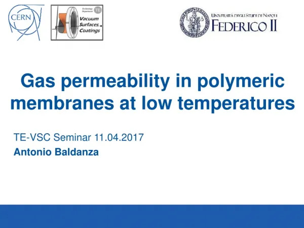 Gas permeability in polymeric membranes at low temperatures