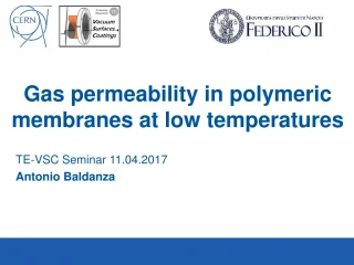 Gas permeability in polymeric membranes at low temperatures - slide 1