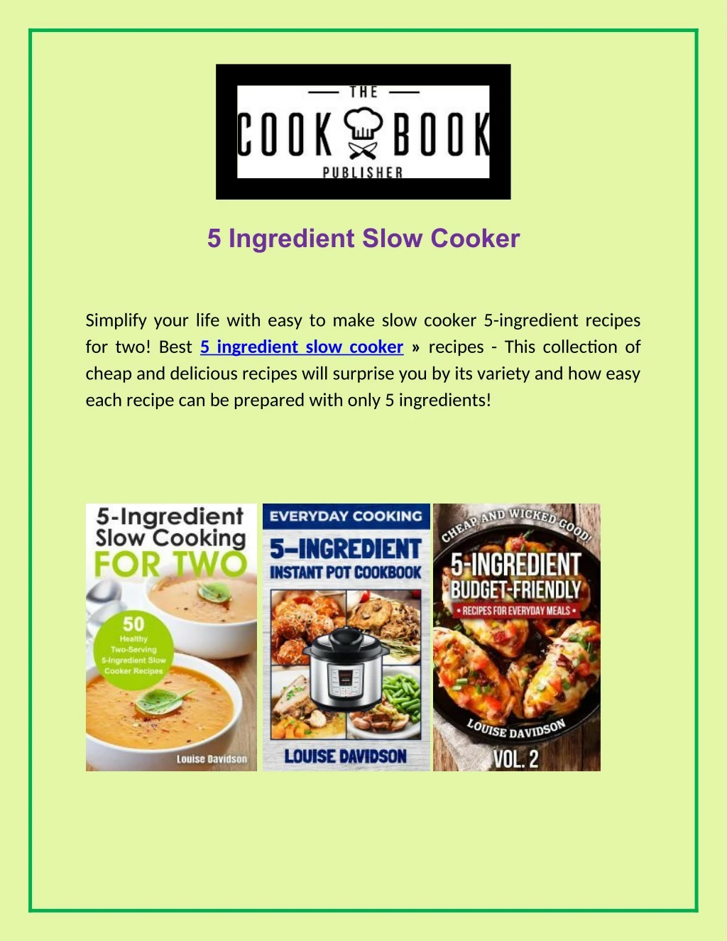 5 ingredient slow cooker