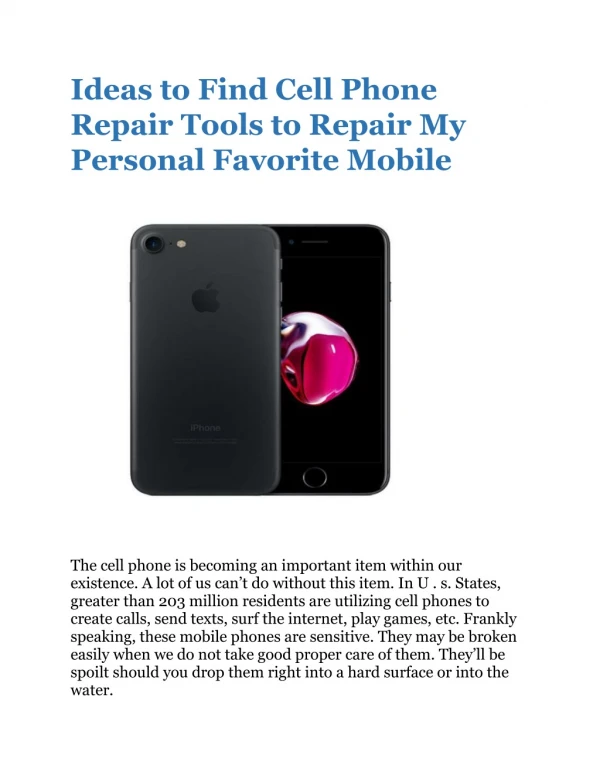 Ideas to Find Cell Phone Repair Tools to Repair My Personal Favorite Mobile