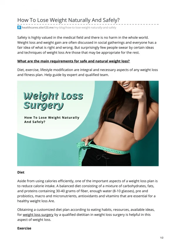 How To Lose Weight Naturally And Safely?