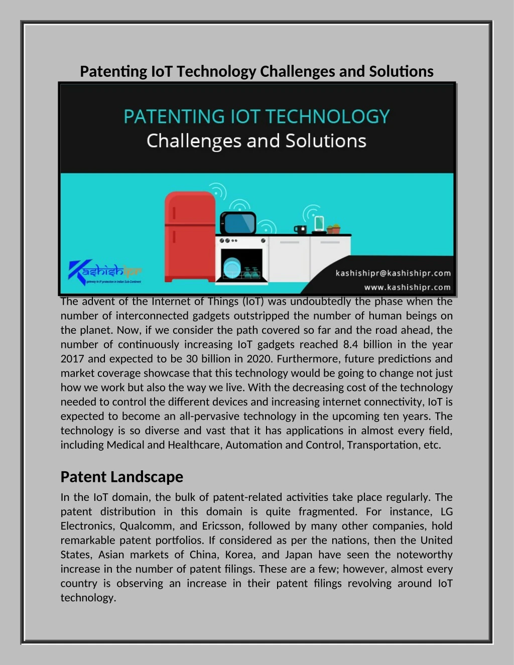 patenting iot technology challenges and solutions