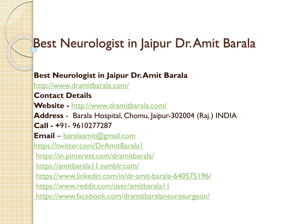 best neurologist in jaipur dr amit barala