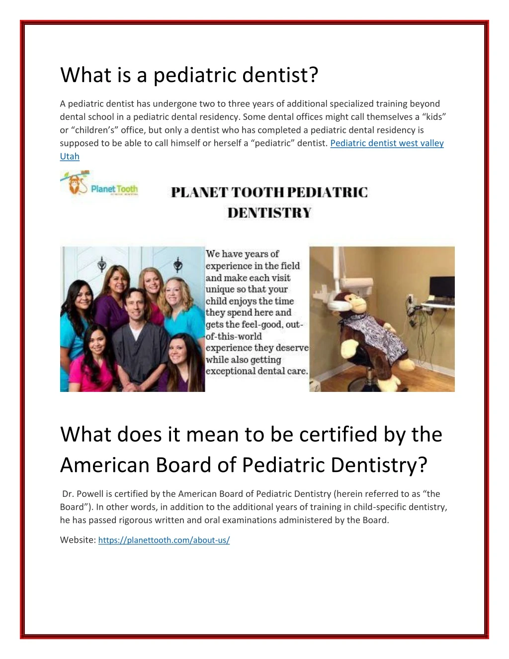what is a pediatric dentist