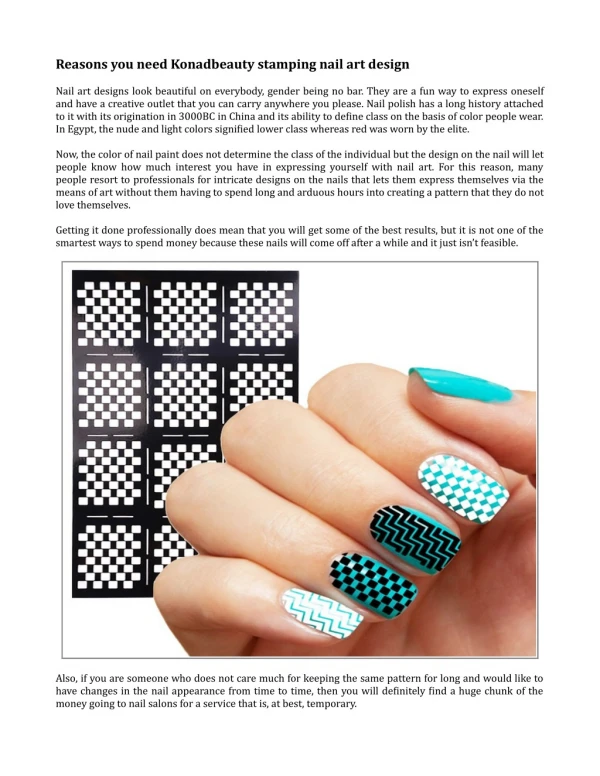 Reasons you need Konadbeauty stamping nail art design