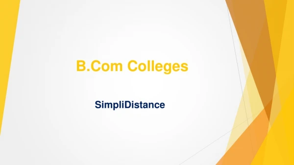 B.Com Colleges - SimpliDistance