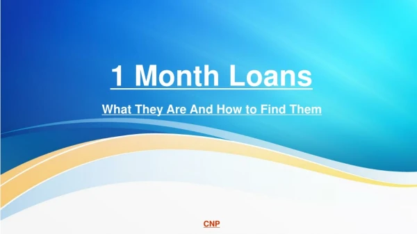 1 month loans
