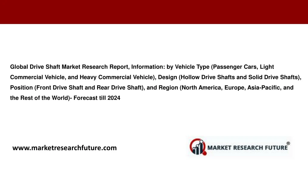 global drive shaft market research report