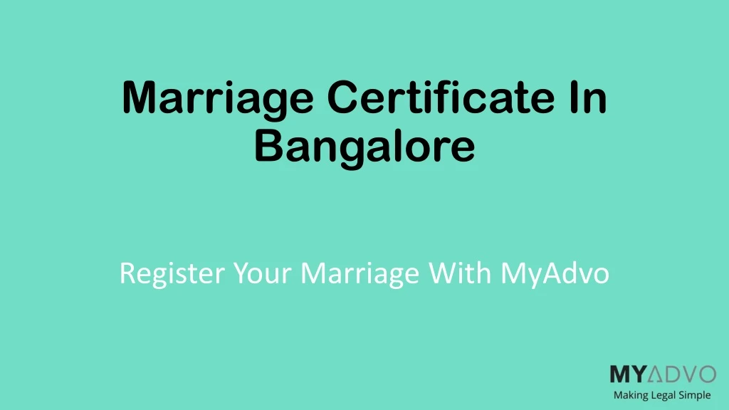 marriage certificate in bangalore