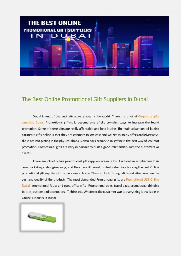 The Best Online Promotional Gift Suppliers in Dubai