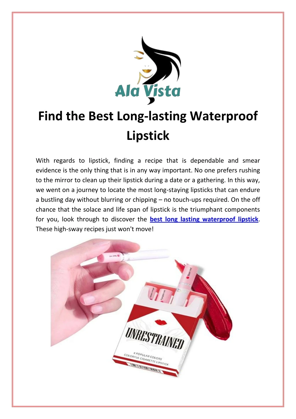 find the best long lasting waterproof lipstick