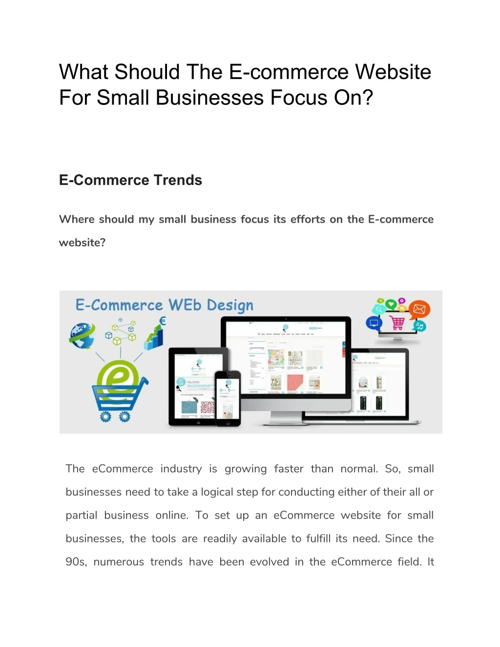 what should the e commerce website for small