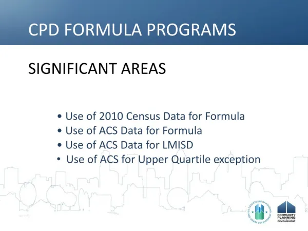 CPD FORMULA PROGRAMS