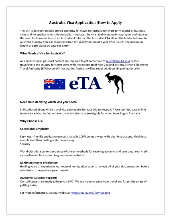 Australia Visa Application |How to Apply