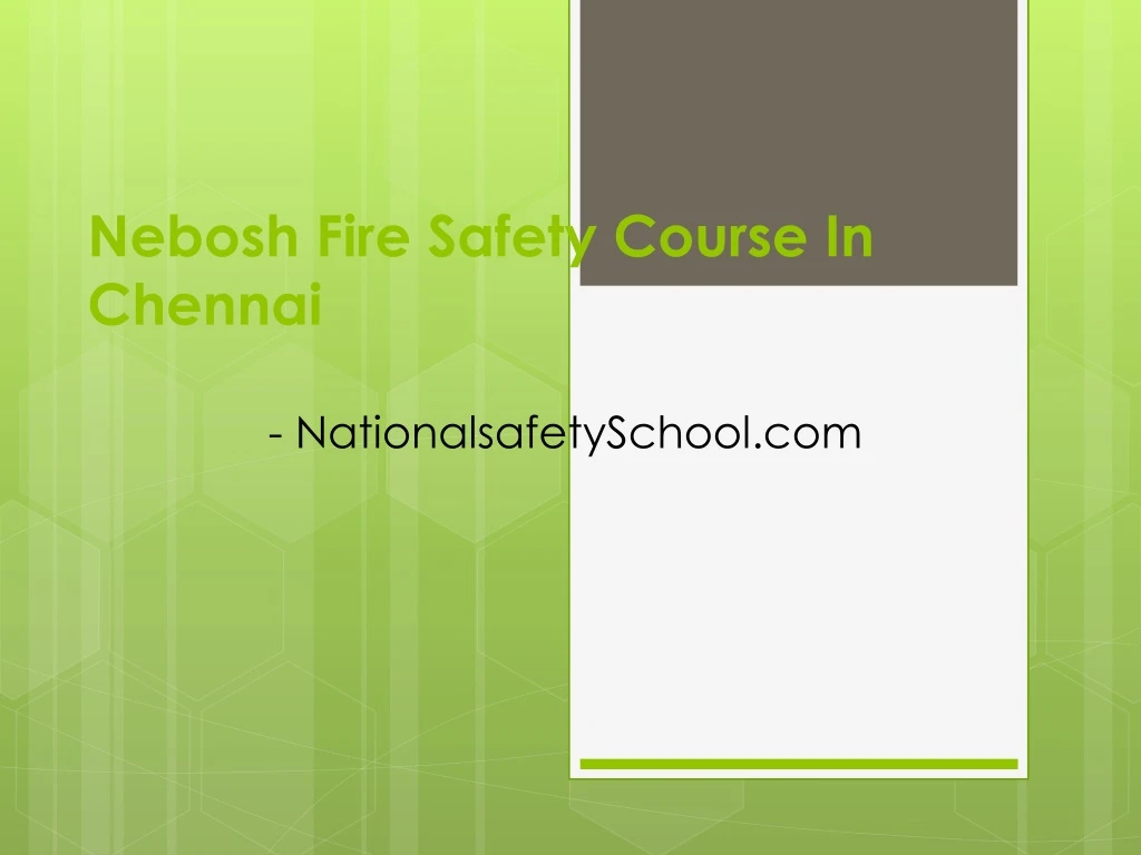 nebosh fire safety course in chennai